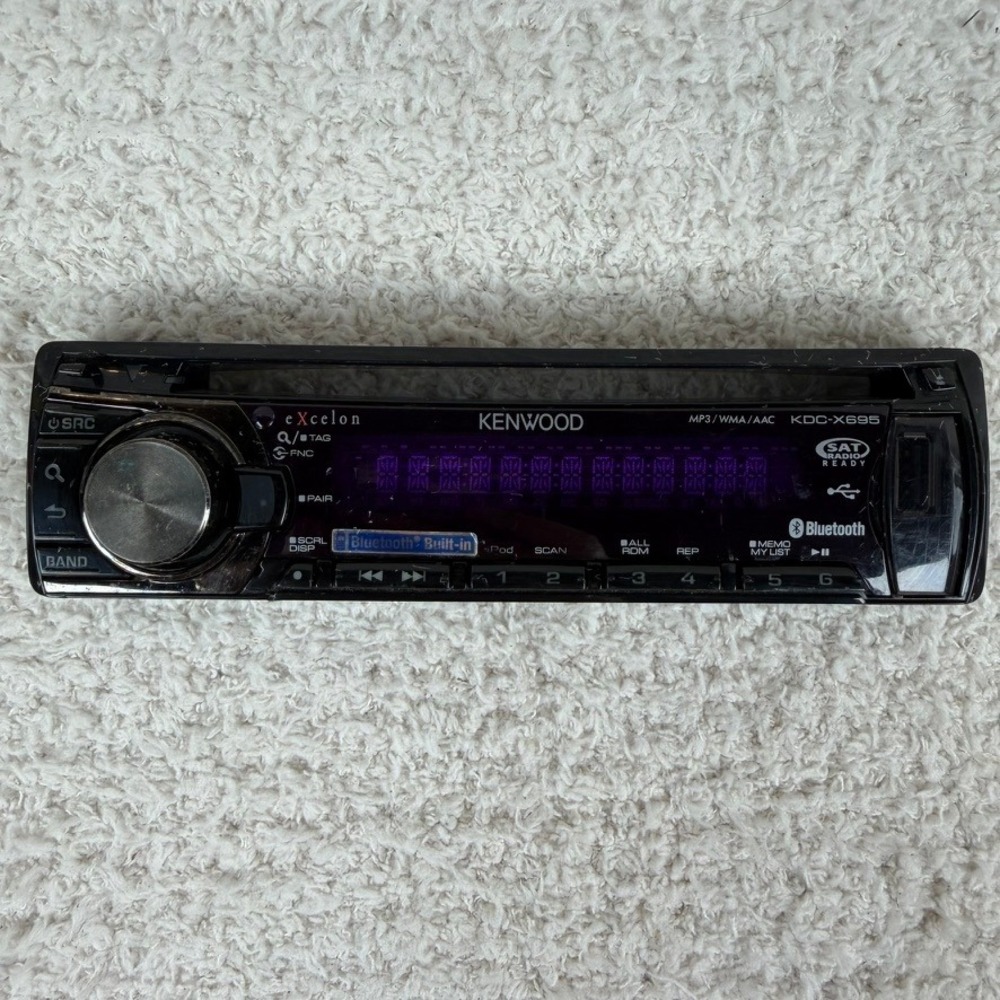 Kenwood Excelon KDC-X695 Car Stereo Faceplate Bluetooth USB SAT Ready Purple